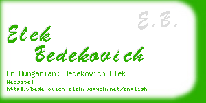 elek bedekovich business card